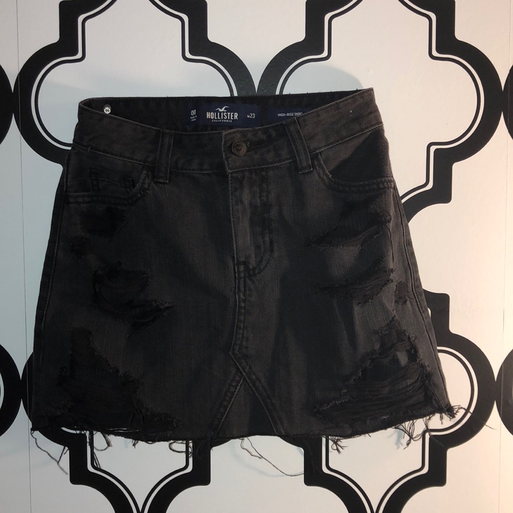 Distressed Mini Jean Skirt